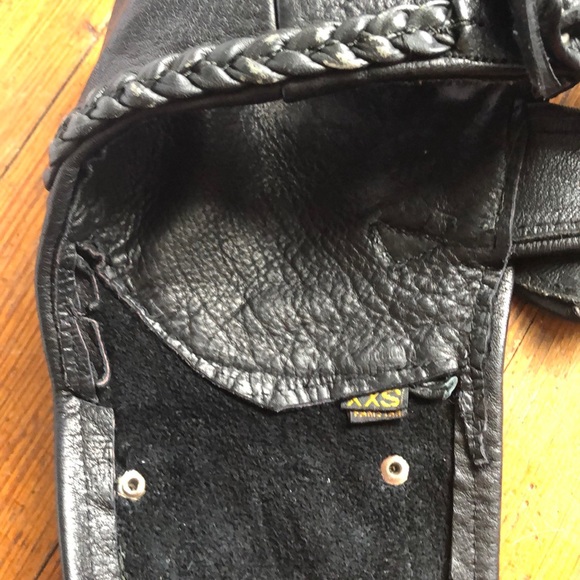 Hot leathers black braided fringe biker chaps - Picture 3 of 7